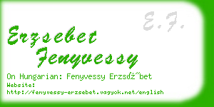 erzsebet fenyvessy business card